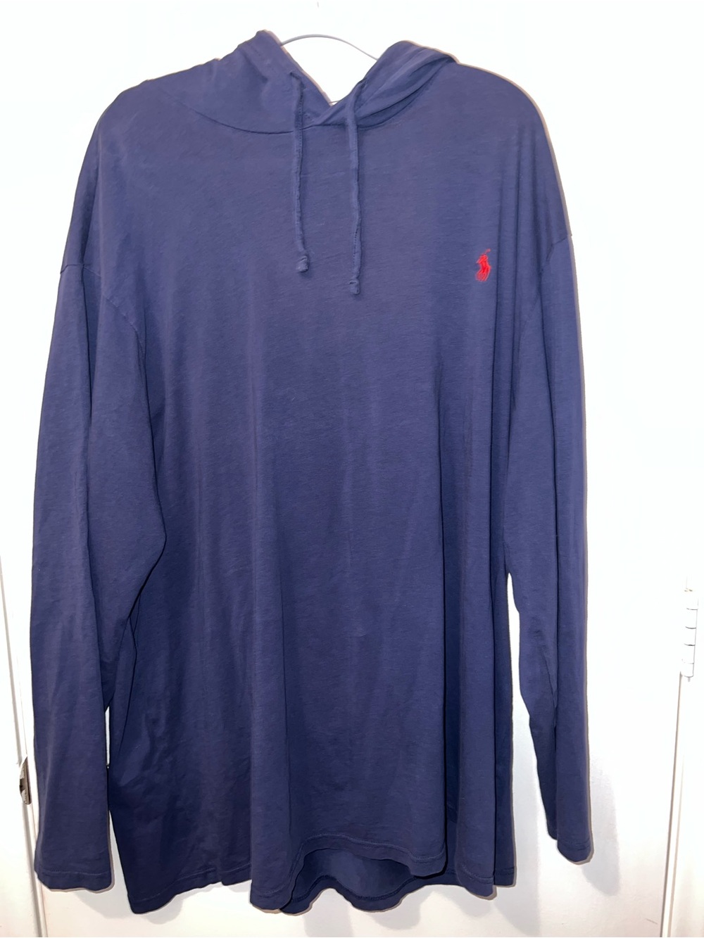 Polo by Ralph Lauren Navy Hooded Long-Sleeve Tee with Red Pony